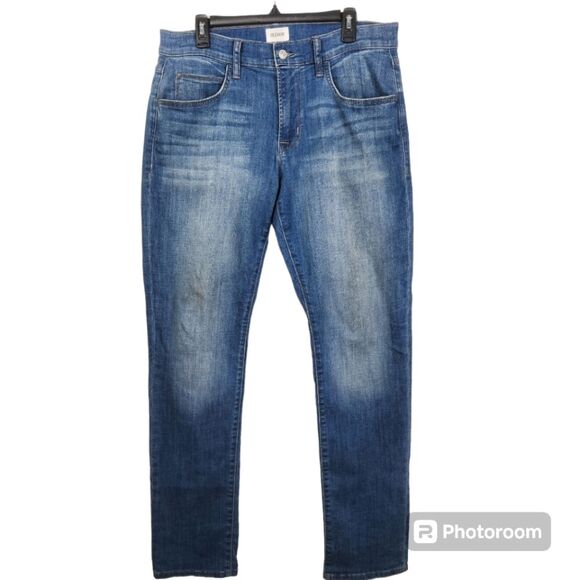 Hudson Jeans Mens Blake Slim Straight Whiskered Front 5 Pocket Jeans 33x33 - Picture 1 of 8